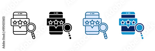 App Review Icon Set Multiple Style Collection