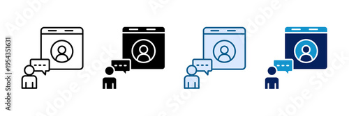 User Comment Icon Set Multiple Style Collection