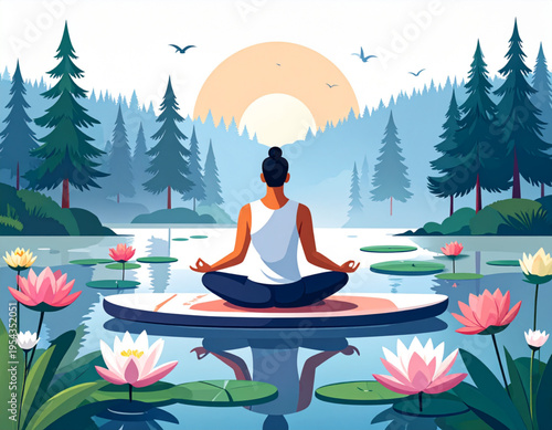 Lakeside Paddleboard Sunrise