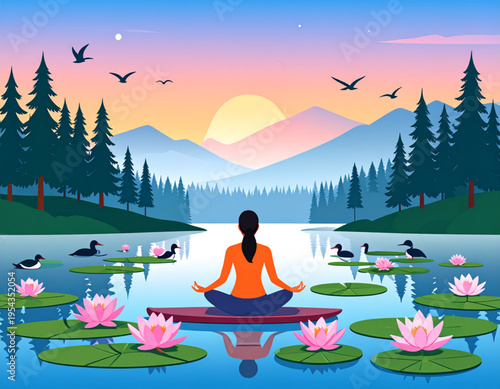 Lakeside Paddleboard Sunrise