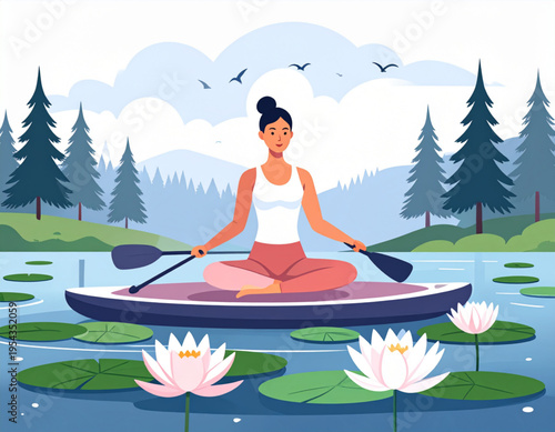 Lakeside Paddleboard Sunrise