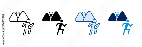 Morning Jog Icon Set Multiple Style Collection