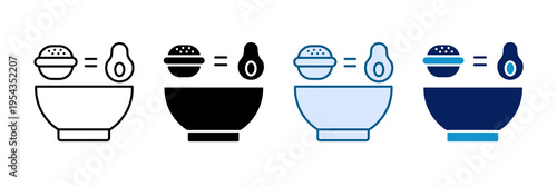 Balanced Meal Icon Set Multiple Style Collection