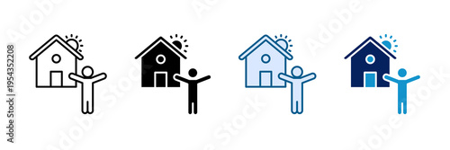 Morning Stretch Icon Set Multiple Style Collection