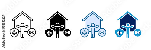 Home Workout Icon Set Multiple Style Collection