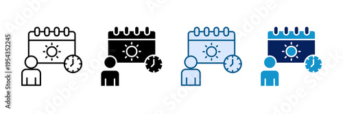 Morning Routine Icon Set Multiple Style Collection