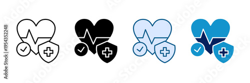 Healthy Heart Icon Set Multiple Style Collection