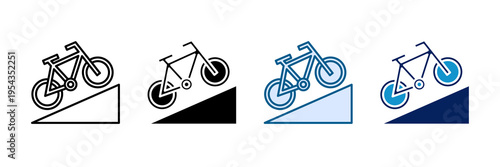 Cycling Ride Icon Set Multiple Style Collection