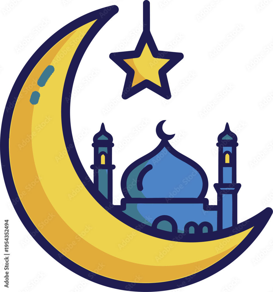 Obraz premium mosque and moon