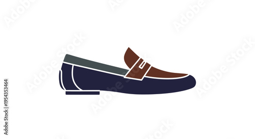 Classic Leather Loafer Shoe, Side View, Fashionable Footwear