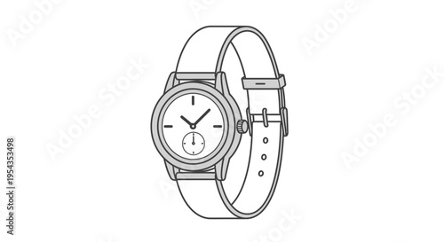 Classic Wristwatch with Leather Strap, Time Accessory for Fashion and Style