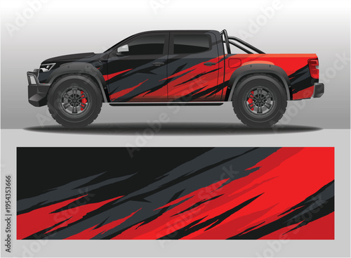 Car decal livery design vector illustration, camouflage pattern racing style.