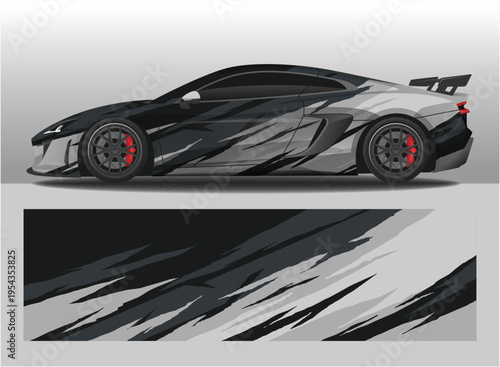 Car decal livery design vector illustration, camouflage pattern racing style.