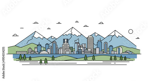 City skyline with tall buildings 13.