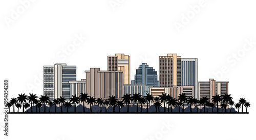 City skyline with tall buildings 14.