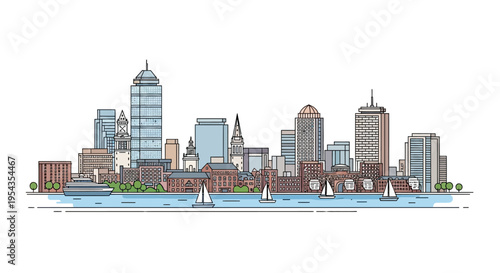 City skyline with tall buildings 17.
