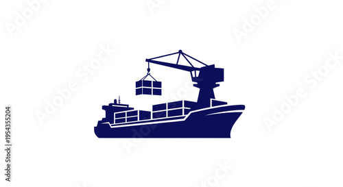 Cargo Ship Loading Containers at Port - Global Trade and Logistics