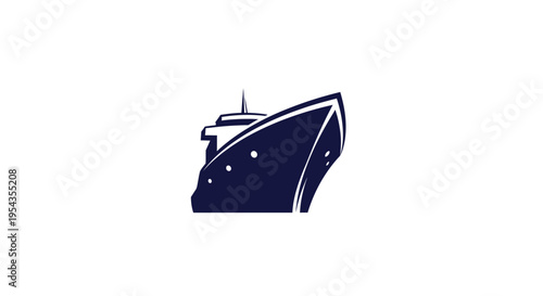 Cargo Ship Silhouette at Sea - Maritime Transportation Concept