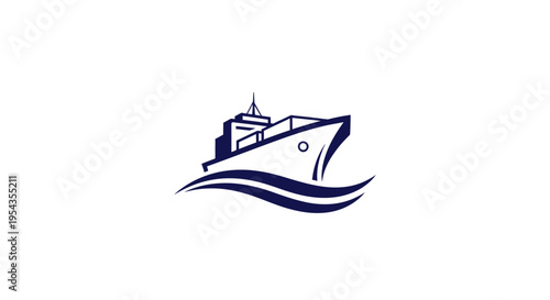 Cargo Ship Transportation on Ocean Waves - Maritime Logistics Concept