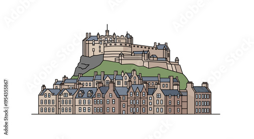 Edinburgh Castle on Castle Rock Hill.
