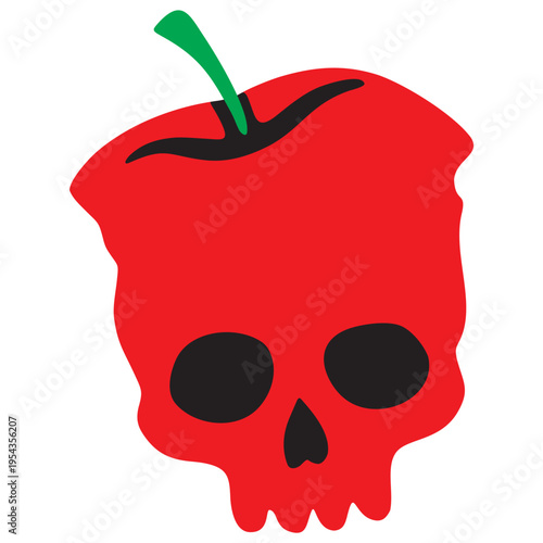 apple skull logo icon vector