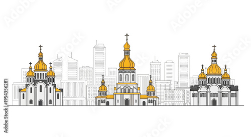 Golden Domes of Christian Church Architecture.