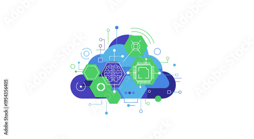 Cloud Computing Network Technology Illustration