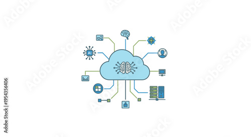 Cloud Computing Network Technology Illustration