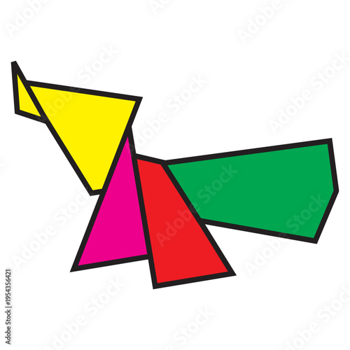 abstract origami logo icon vector