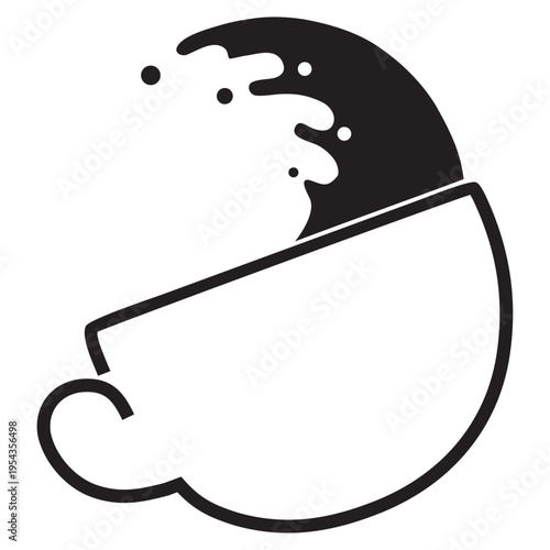 spilled coffee logo icon vector

