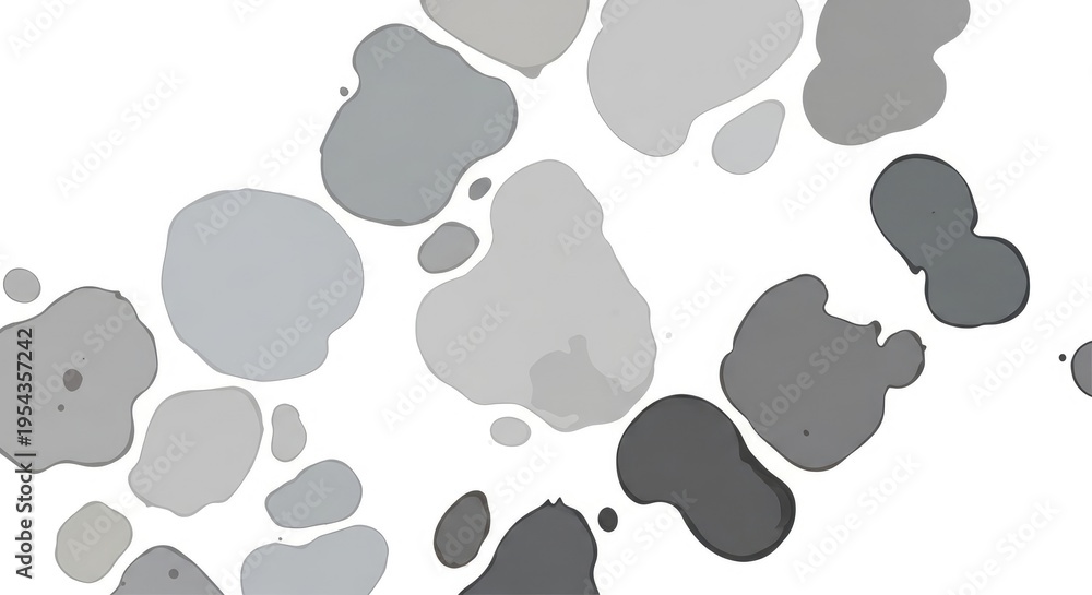 Fototapeta premium Abstract Grey Shapes on White Background.