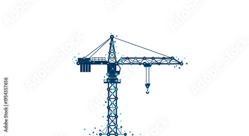 Construction Crane Blueprint - Modern Engineering Design