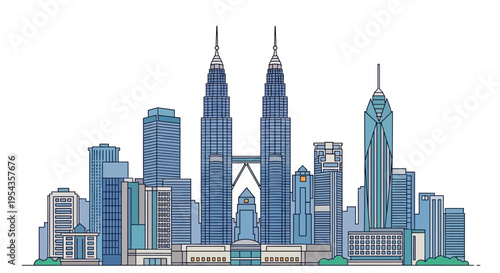 Kuala Lumpur City Skyline Towers 1.