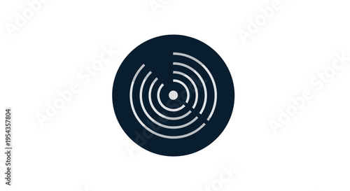 Concentric Circles Ripple Effect Icon - Abstract Communication Concept