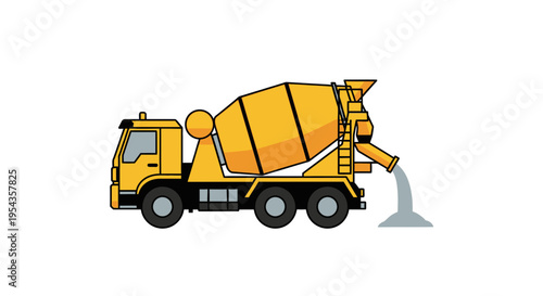 Concrete Mixer Truck Pouring Cement for Construction Project
