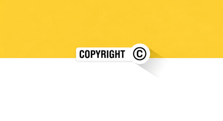 copyright notice with yellow background