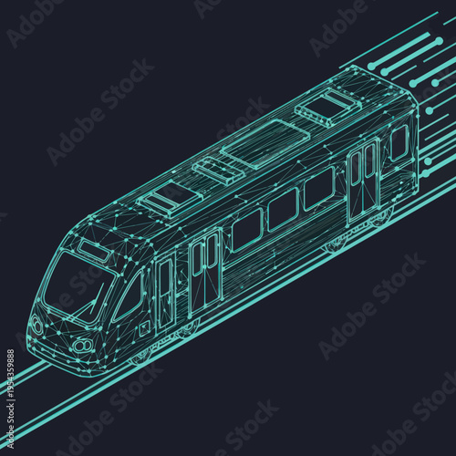 Digital Illustration of Modern Train Design.