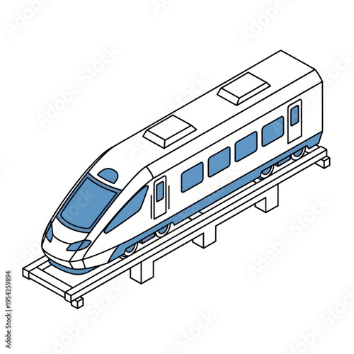 Modern Train on Elevated Track System.
