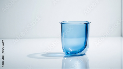 Wallpaper Mural Elegant Empty Blue Glass on Minimal White Background Torontodigital.ca
