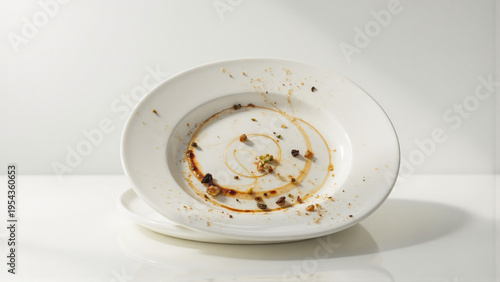 Wallpaper Mural Dirty plate after meal with food remnants on white background Torontodigital.ca