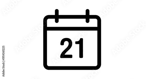 Calendar icon with date twenty one.