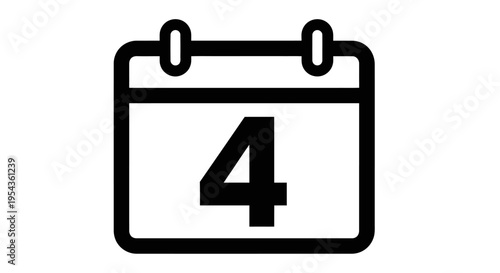 Calendar icon with number four 1.