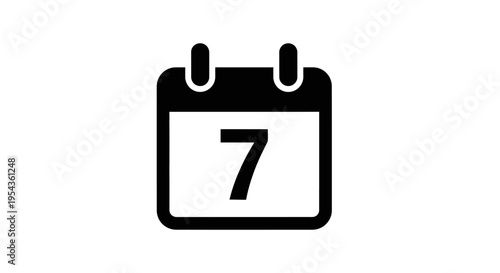 Calendar Icon With Number Seven 1.