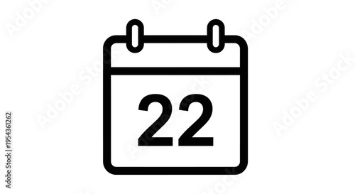 Calendar icon with the number 22.