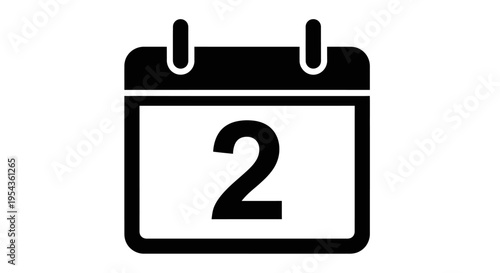 Calendar Icon with Number Two.