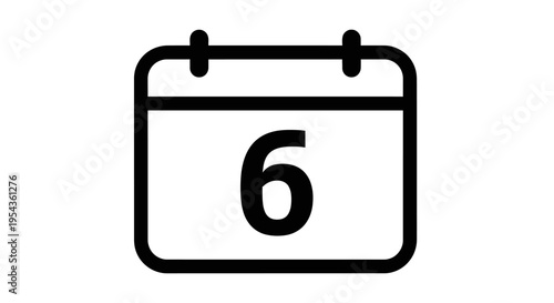 Calendar Page Number Six Icon.