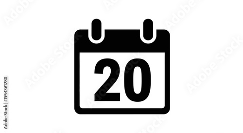 Calendar Page Number Twenty Icon.