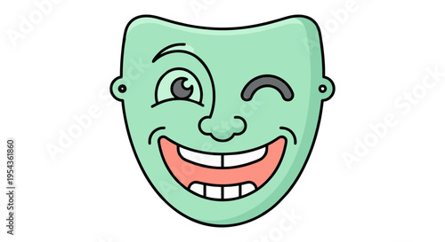 A cute and happy tooth cartoon character with a smiling face and funny vector illustration design features a toothbrush and a comic mouth for a fun drawing