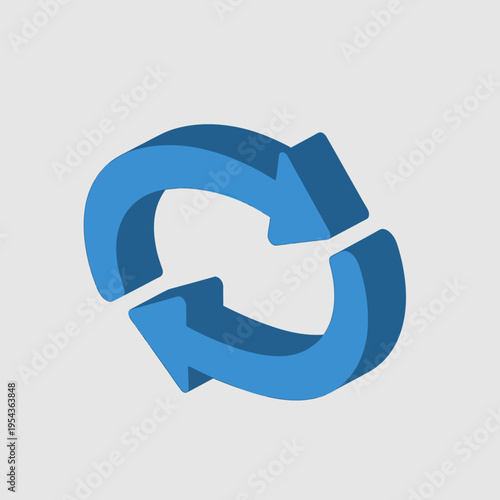 Blue Circular Arrows Refresh Symbol Logo.