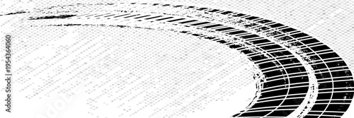 Tire treker background for rally, drift, motocross, offroad and other automotive and motorbike sports. Tire marks are black on a white background. vector ilustration